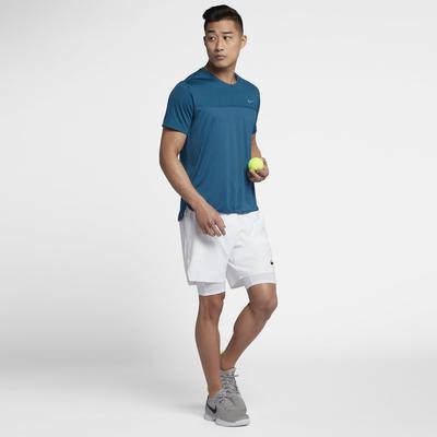 Nike Mens Court Challenger Crew Top - Neo Turquoise/Green Abyss - main image