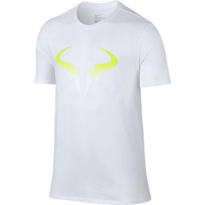 Nike Mens Rafa Pop Short Sleeve Tee - White/Volt - main image