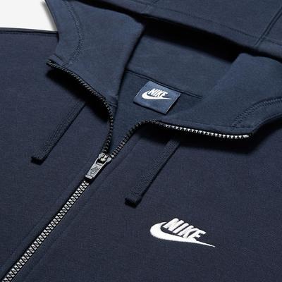 Nike Mens Sportswear Full-Zip Hoodie - Obsidian/White - Tennisnuts.com