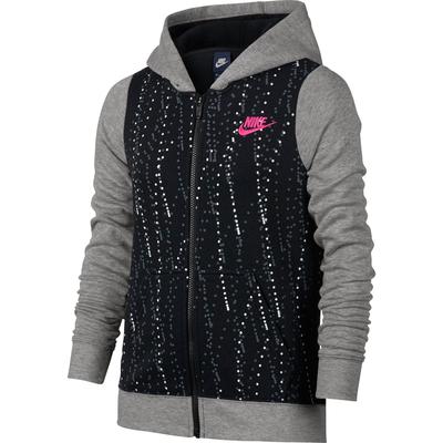 Nike Girls Sportswear Hoodie - Black/Grey - main image