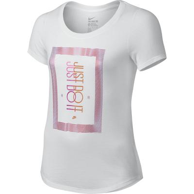 Nike Girls Frequency Just Do It Tee - White - main image