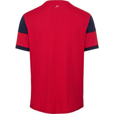 Head Mens Volley T-Shirt - Dark Blue/Red - Tennisnuts.com