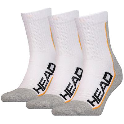Head Performance Short Crew Socks (3 Pairs) - White/Grey - main image