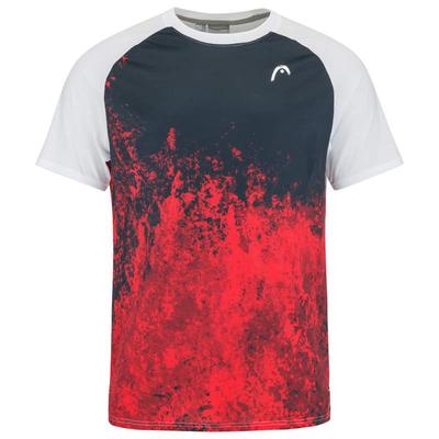 Head Mens Performance New York Tee - White/Navy/Red
