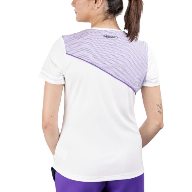 HEAD Womens Tie Break Tee - White/Purple - main image