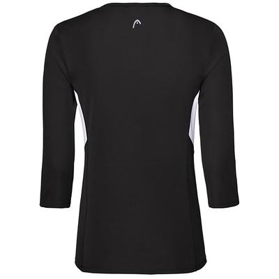 Head Womens Club Tech 3/4 Sleeve Shirt - Black