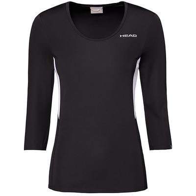 Head Womens Club Tech 3/4 Sleeve Shirt - Black