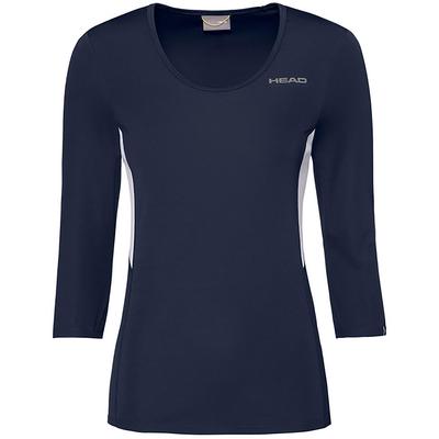 Head Womens Club Tech 3/4 Sleeve Shirt - Dark Blue