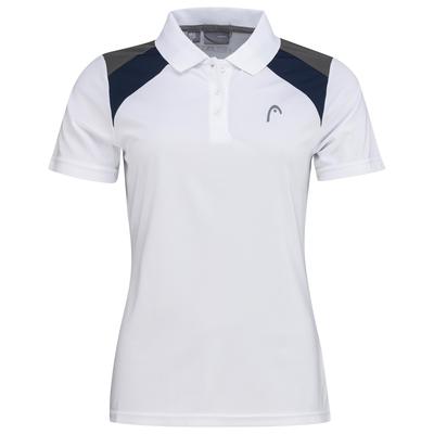 HEAD Womens Club Tech Polo - White/Dark Blue - main image