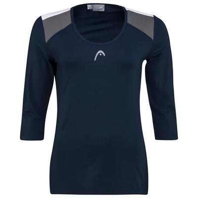 Head Womens Club Tech 3/4 Sleeve Top - Dark Blue - main image