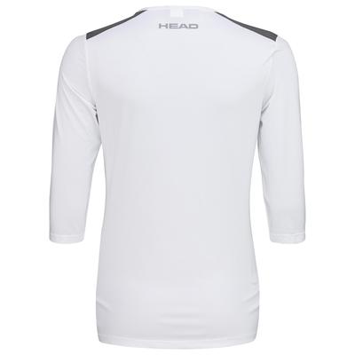 HEAD Womens Club Tech 3/4 Sleeve Top - White/Dark Blue - main image
