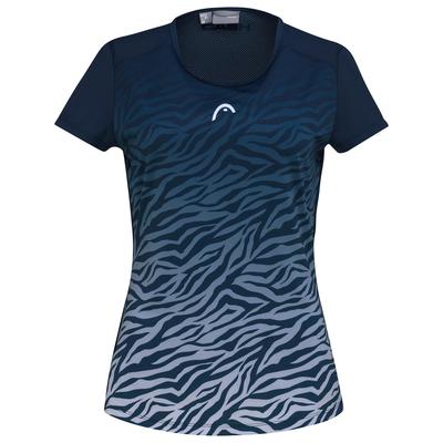 Head Womens Animal Print Tie Break Tee - Dark Blue - main image