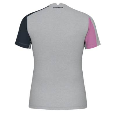 HEAD Womens Play Tech T-Shirt - Grey/Pink - main image