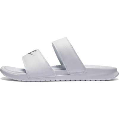 Nike Womens Benassi Duo Ultra Slide Sandal - White/Metallic Silver - main image