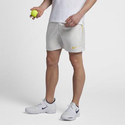 Nike Mens Dry 7 Inch Tennis Shorts - Vast Grey/Bright Citron - main image