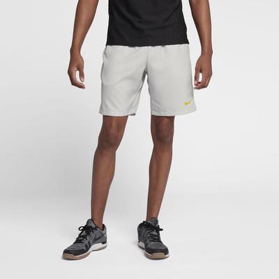 Nike Mens Dry 9 Inch Tennis Shorts - Vast Grey/Bright Citron