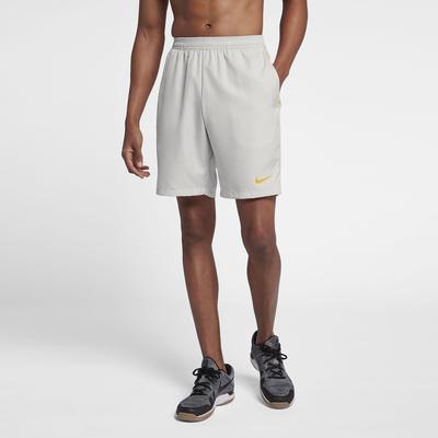Nike Mens Dry 9 Inch Tennis Shorts - Vast Grey/Bright Citron - main image