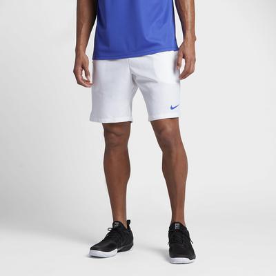 Nike Mens Dry 9 Inch Tennis Shorts - White/Blue - main image