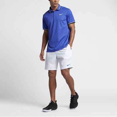 Nike Mens Dry 9 Inch Tennis Shorts - White/Blue - main image