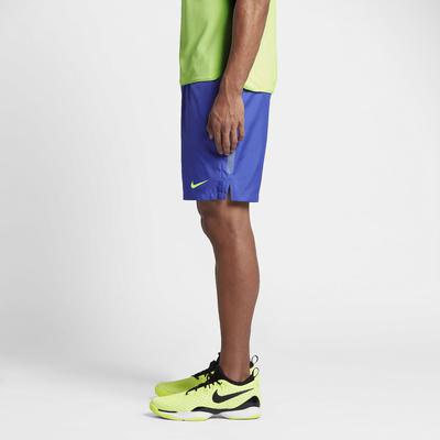 Nike Mens Dry 9 Inch Tennis Shorts - Paramount Blue/Ghost Green - main image