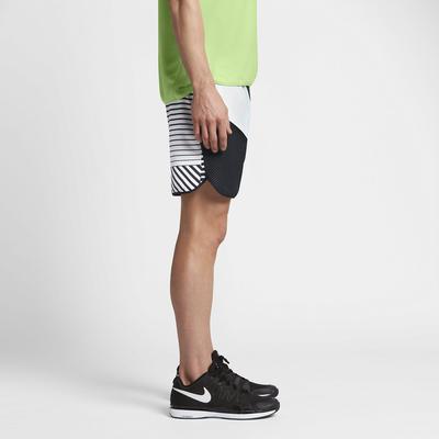 Nike Mens Flex 9 Inch Tennis Shorts - White/Black