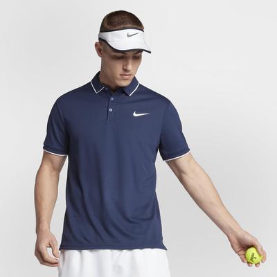 Nike Mens Dry Tennis Polo - Midnight Navy/White