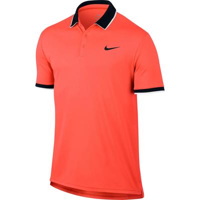 Nike Mens Dry Tennis Polo - Hyper Orange/Black - Tennisnuts.com