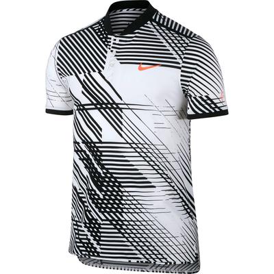 Nike Mens RF Advantage Tennis Polo - White/Black