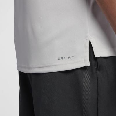 Nike Mens Court Dry Tennis Top - Vast Grey/Bright Citron - main image