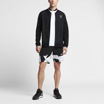 Nike Mens Dry 9 Inch Tennis Shorts - Black/White