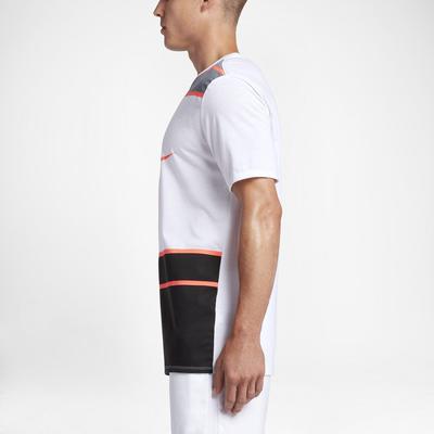 Nike Mens Dry Tennis T-Shirt - White/Bright Mango - main image