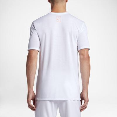 Nike Mens Dry Tennis T-Shirt - White/Bright Mango - main image
