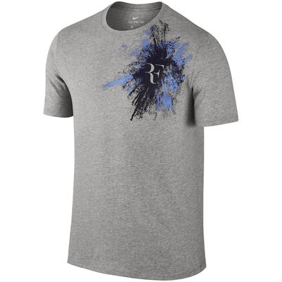 Nike Mens Roger Federer Tee - Dark Grey Heather/Polar Blue - main image