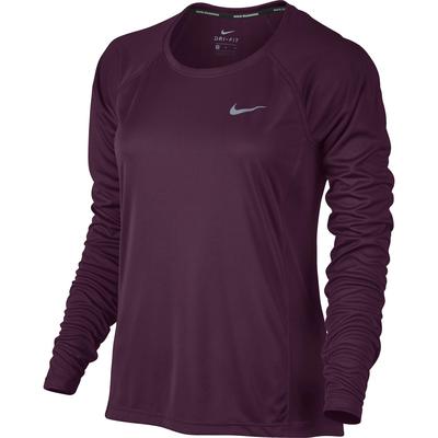 Nike Womens Dry Miler Run Top - Bordeaux - main image