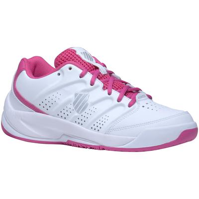 K-Swiss Kids Ultrascendor Omni Tennis Shoes [Sizes J3-J5 1/2] - White/Pink