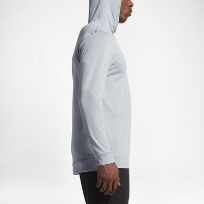 Nike Mens Breathe Training Hoodie - Pure Platinium/Black