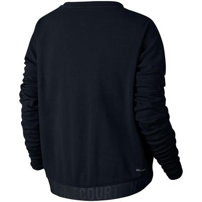 Nike Womens Long-Sleeve Cropped Tennis Top - Black - main image