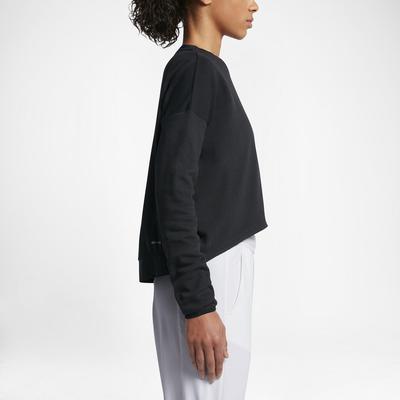 Nike Womens Long-Sleeve Cropped Tennis Top - Black - main image