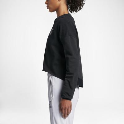 Nike Womens Long-Sleeve Cropped Tennis Top - Black - main image