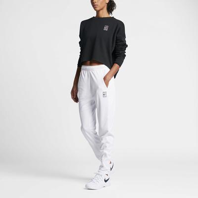 Nike Womens Long-Sleeve Cropped Tennis Top - Black - main image