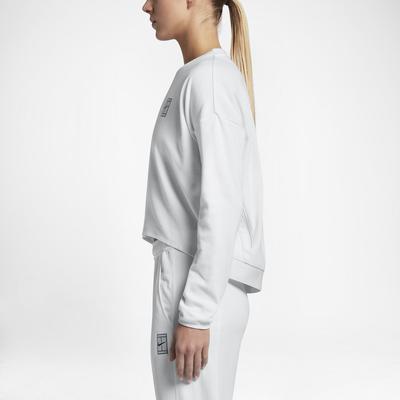 Nike Womens Long-Sleeve Cropped Tennis Top - White - main image