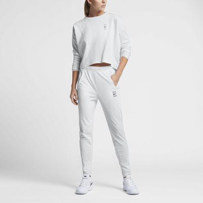 Nike Womens Long-Sleeve Cropped Tennis Top - White - main image