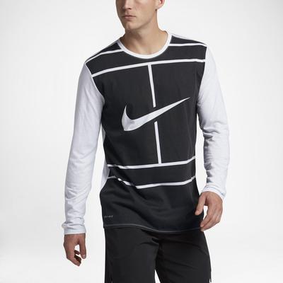 Nike Mens Practice Tennis Top - Black/White - main image