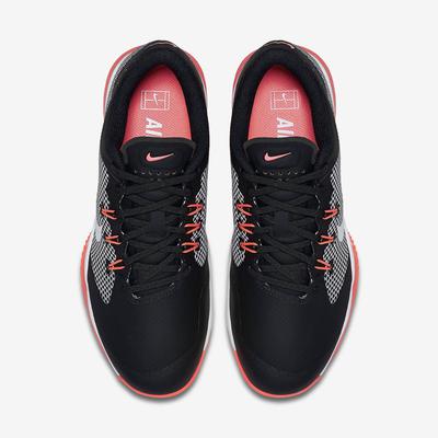 Nike Womens Air Zoom Ultra Clay Court Tennis Shoes - Black/White/Lava Glow - main image