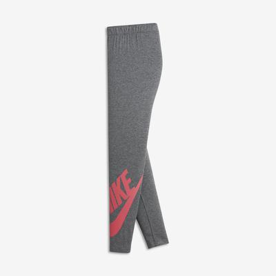 Nike Girls Leg-A-See Leggings - Carbon Heather/Sea Coral - main image