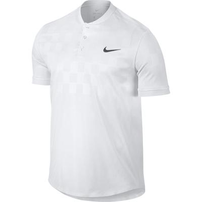 Nike Mens Court Dry Advantage Polo White Dark Grey Tennisnuts