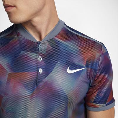 Nike Mens Dry Advantage Tennis Polo - Armory Blue/Pure Platinum