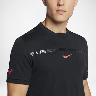 Nike Mens AeroReact Rafa Challenger Top - Black/Hot Punch - main image