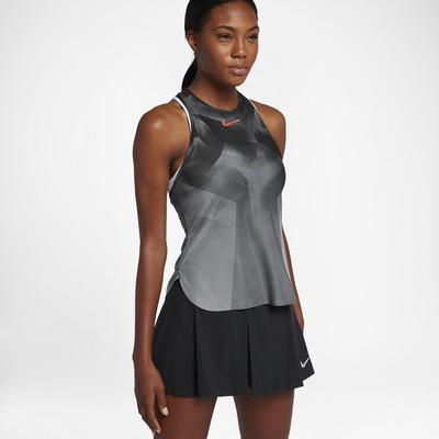 Nike Womens Dry Slam Tank Top - Metallic Platinum/Hot Punch - main image