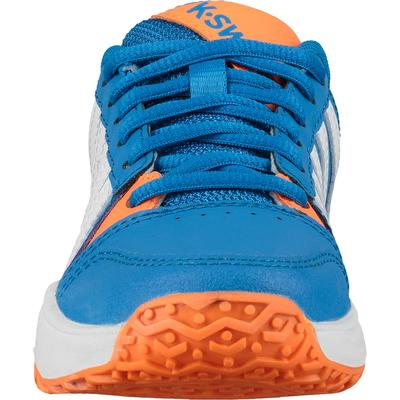 K-Swiss Kids Smash Omni Tennis Shoes [Sizes: J3-5.5] - Bright Blue/White/Neon Orange - main image